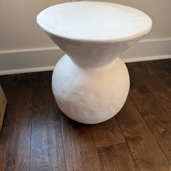 Modern White Accent Stool / Side Table (Heavy)