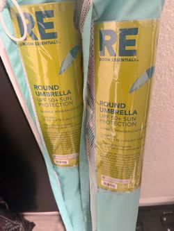 Beach Round Patio Umbrella UPF 50+ (x2)