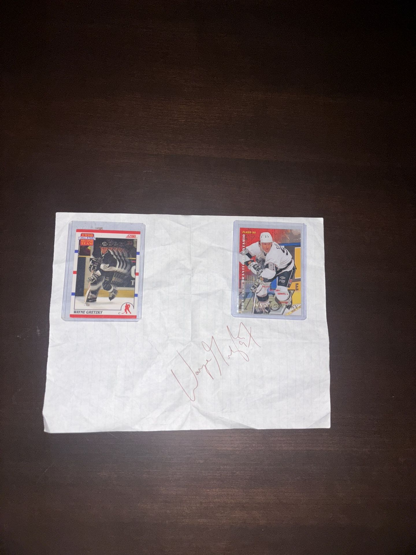 wayne gretzky autograph/hockey cards