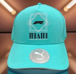 Puma F1 Formula One Racing Hat Blue Miami Grand Prix A Frame Snapback Cap New
