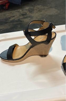 Michael Kors Black Espadrille Wedge Sandals