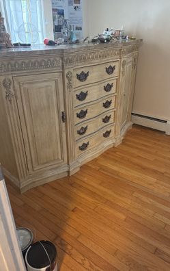 Vintage Marble Top Buffet
