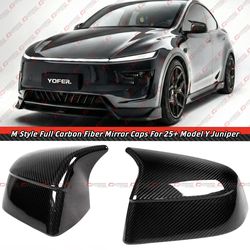 25-26 Tesla Model Y Juniper M Style Full Carbon Fiber Side Mirror Covers
