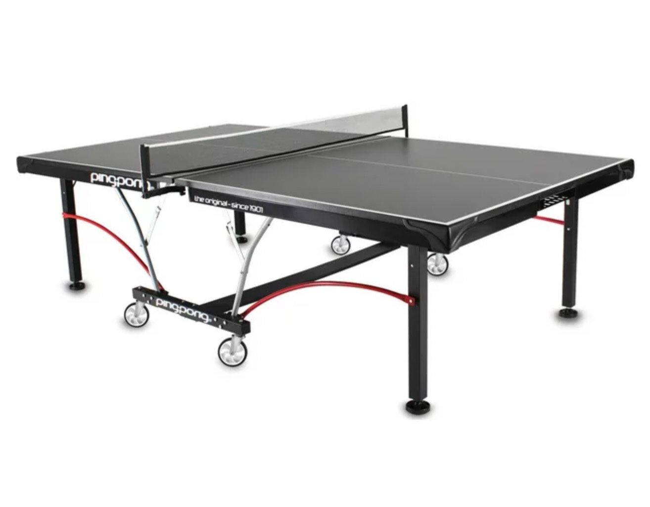 Ping-Pong Elite II Table Foldable Regulation Size Tennis Table w/ Caster Wheels