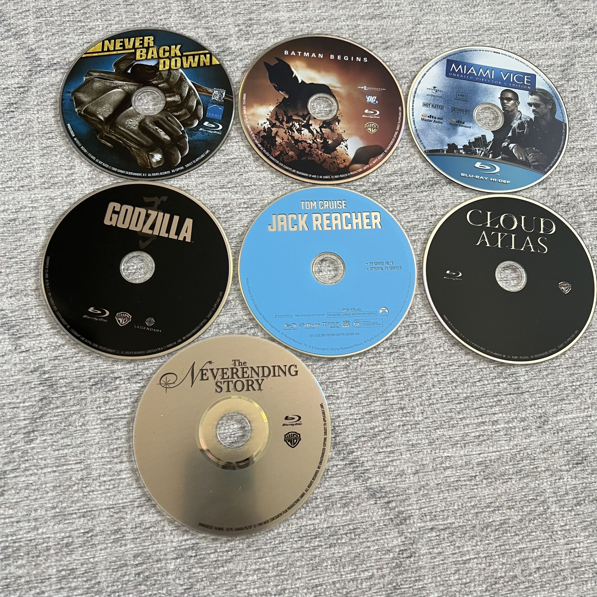 Lot of 7 Action, Drama, Science-Fiction Blu-Ray Movies Discs
