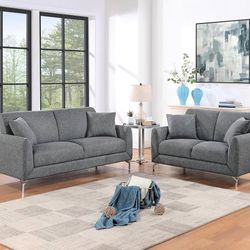 Dark Gray Loveseat & Sofa – Sold Separately F8437-2 F8437-1