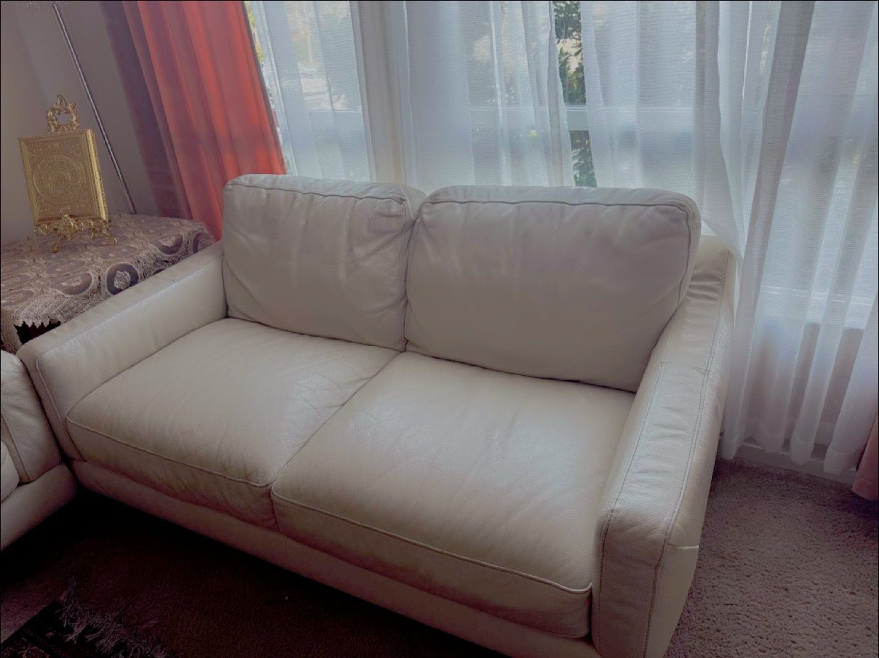 Italian Lethear Sofa And Love Seat