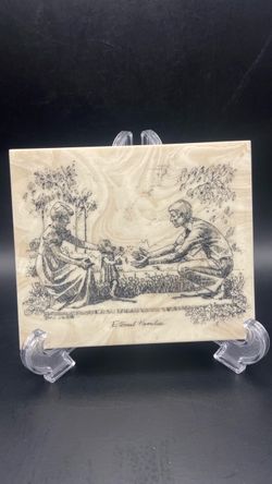 VTG Etched Marble Bob DeWitt Eternal Families Plaque with Felt Backing