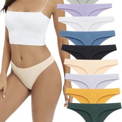 SweetSnow Seamless Thongs for Women 10 Pack Womens Underwear No Show Thong Panties