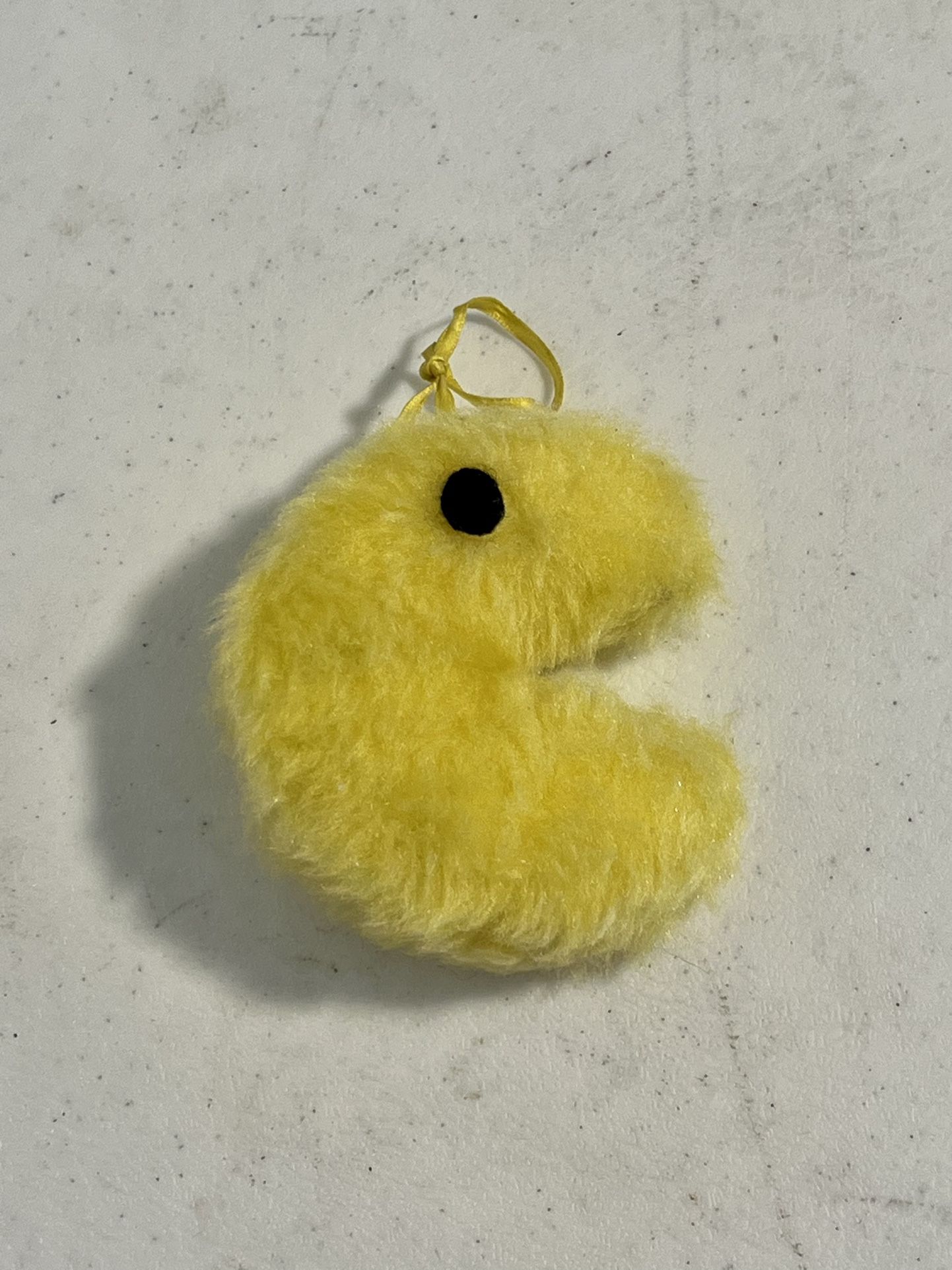 Pac Man Plush 1980s Fuzzy Ornament Vintage 3" Rare