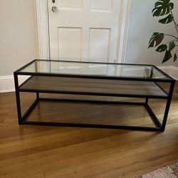Glass & Wood Coffee Table 