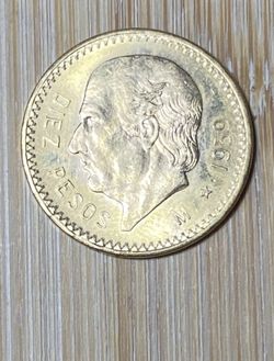 1959  Gold 10 Peso Mexico Coin