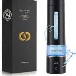 Hydrogen Water Bottle Generator-Up to 8100 PPB Molecular Hydrogen, 12-Hour Hydrogen Retention, IHSA Certified SPE/PEM Tech, Portable Hydrogen Bottle, 