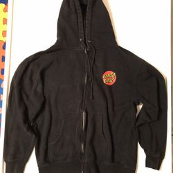 Santa Cruz Skateboards Santa Cruz Classic Logo Full Zip Up Hoodie — Size Large