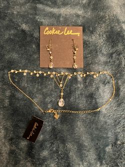 Brand New Genuine Crystal Necklace And Earring Set