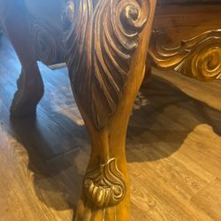 Elegant Solid Wood & Marble Coffee Table – Excellent Condition
