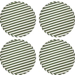 Round Stool Chair Cushions for Kitchen Dining Seat Pads with Ties 4 Pack Non Slip Cushions Pad for High Stool Chairs Bistro Bar Seat 13 Inch, Green St