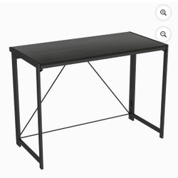 Mainstays Black Frame Folding Desk with Black Grained Top,Adult