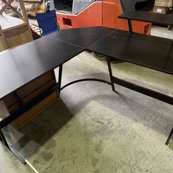 Computer Desk L-Shaped Corner Desk Home Office Writing Study Gaming Desk PC Table with Large Monitor Stand Desk Workstation (Black) brand new in box $