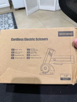 Cortadora de cartón eléctrica recargable en su caja