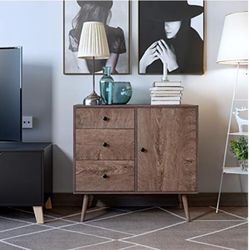 Storage Cabinet Mid-Century Modern Sideboard, Drawer Dresser,TV Stand Freestanding Cupboard for Home Office, Living Room Nightstand For Bedroom 