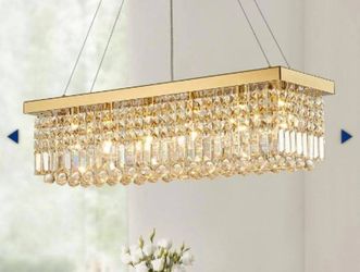 HOOMEDELIER Rectangle K9 Luxury Crystal Chandelier