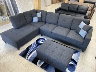 Grey fabric sectional