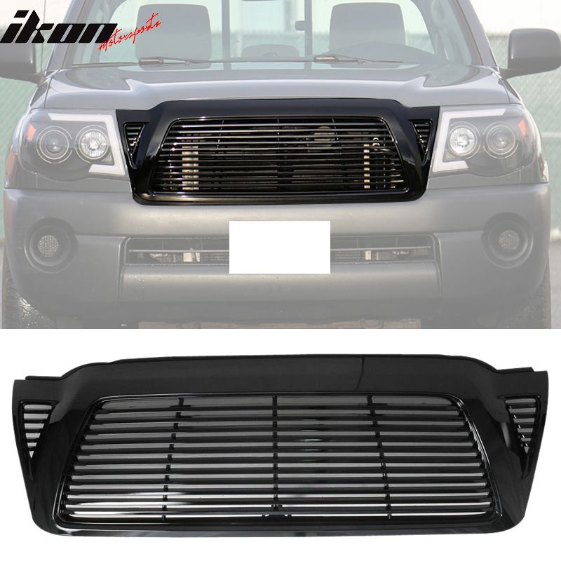Fits 2005-2011 Toyota Tacoma Horizontal Style Front Upper Bumper Hood Grill Grille