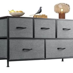 WLIVE Dresser for Bedroom with 5 Drawers, Wide Chest of Drawers, Fabric Dresser- New