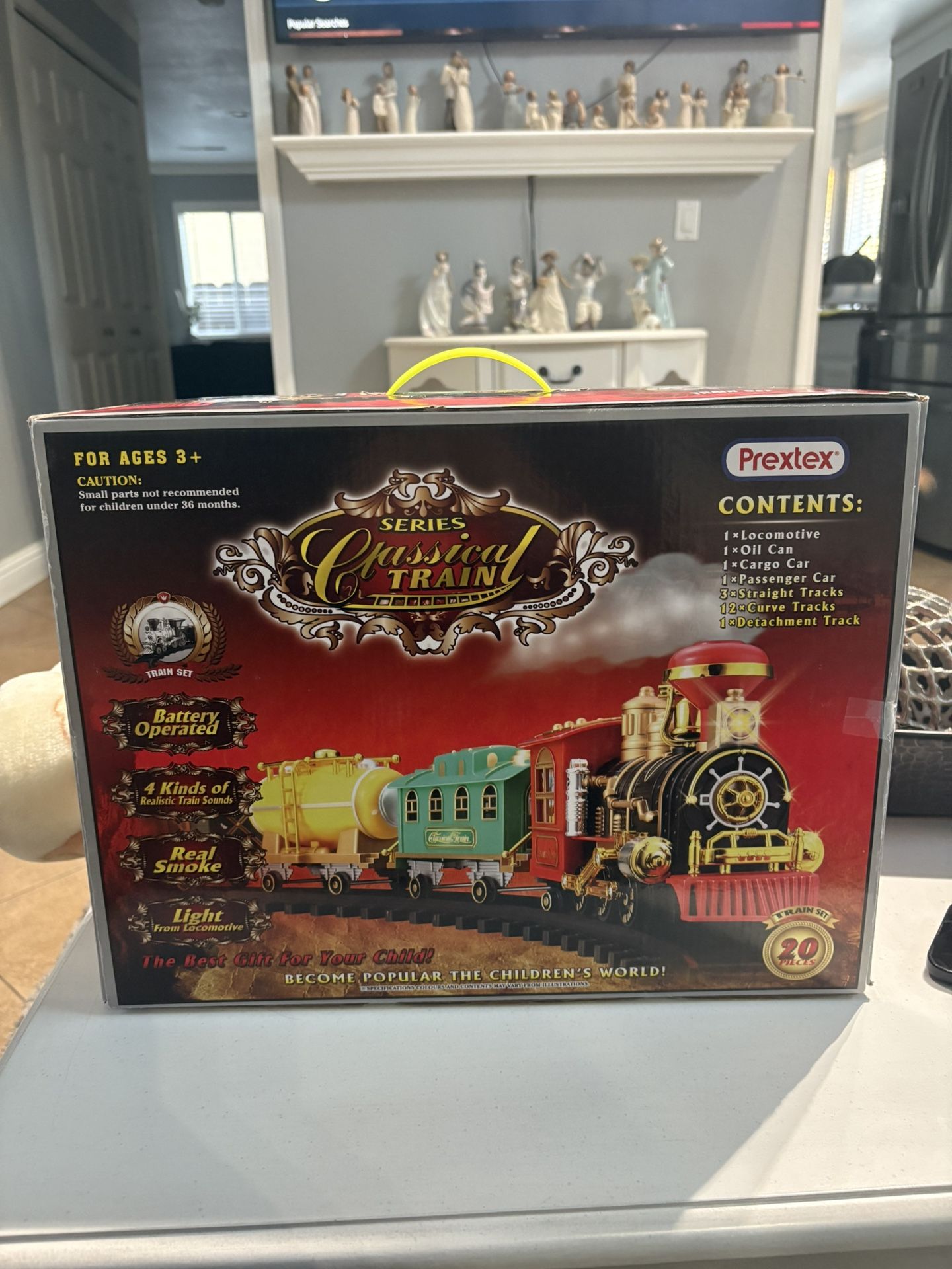 Prextex Classical Train Set – Battery Powered w/ Real Smoke & Sound (Brand New)