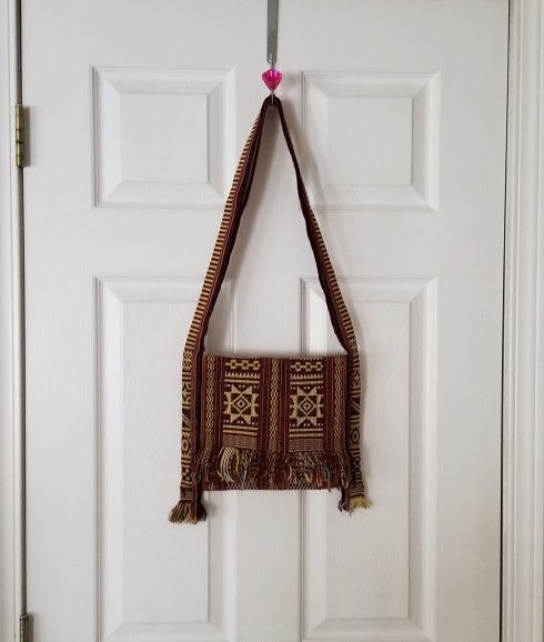 Vintage Tibetan Buddhist Monk's Himalayan Woven Boho Fringe Shoulder Bag