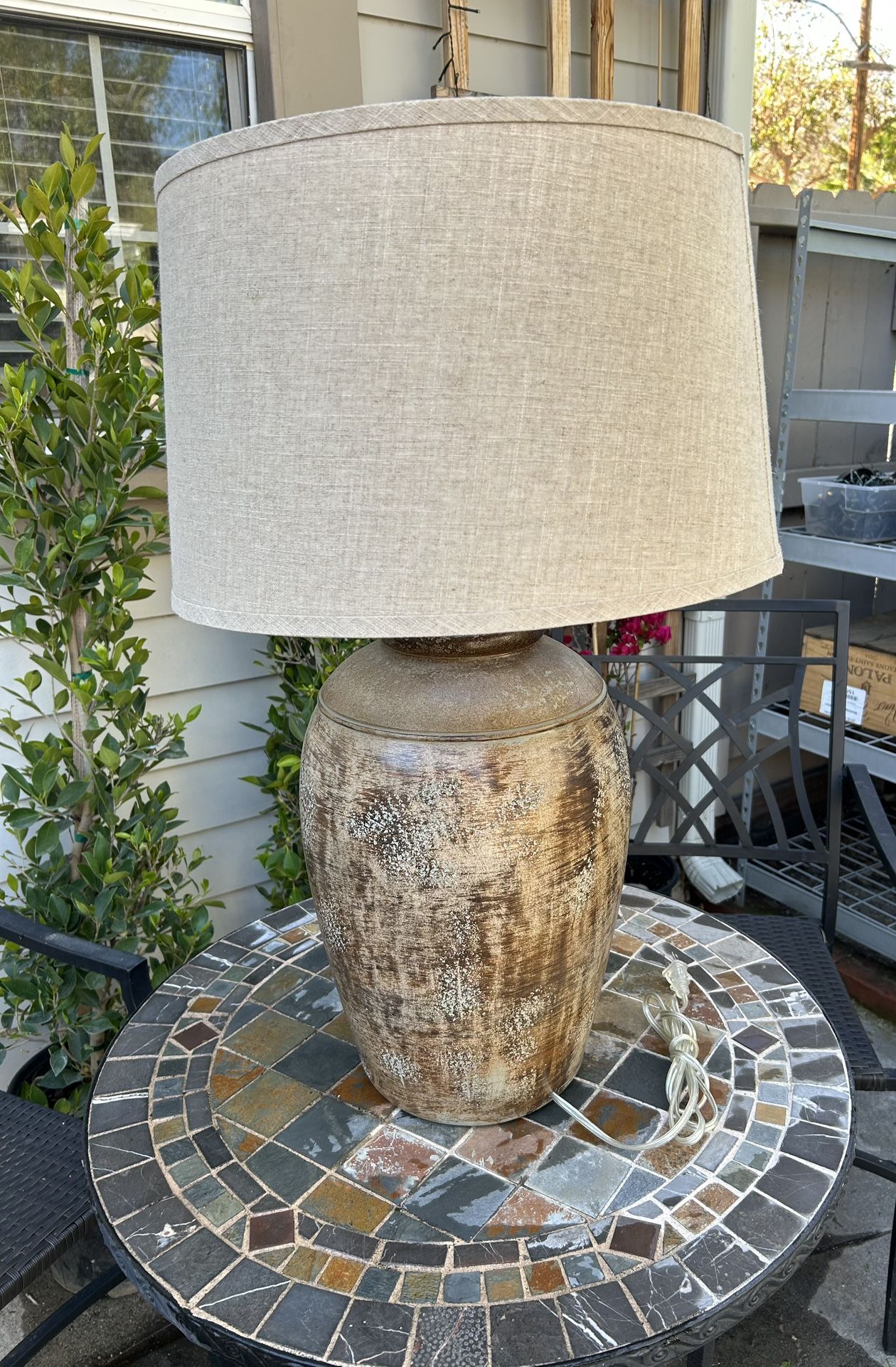 Large Rustic Textured Table Lamps