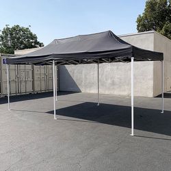 (NEW) $200 Heavy-Duty 10x20 FT Outdoor Ez Pop Up Canopy Party Tent Instant Shades w/ Carry Bag (Black, Red) 