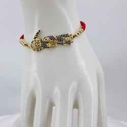 La Santa Muerte ajustable chapado en oró 18k/The Grim Reaper adjustable bracelet gold plated 18k