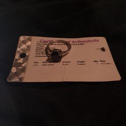 Black Spinel Sterling Silver Ring