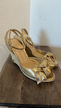 Michael Kors Gold Bow Wedges Women's Size 91/2