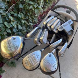 Men golf club set with a TaylorMade golf bag - Callaway, Mizuno