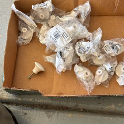 21 White Porcelain Cabinet Pulls 