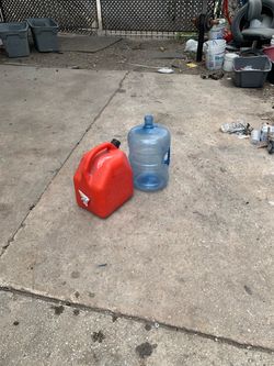 Red Gas Can and 5-Gallon Water Jug
