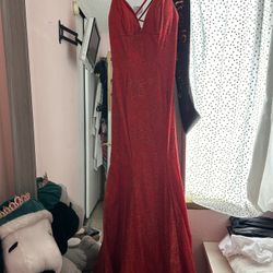 Red Glitter Prom Dress