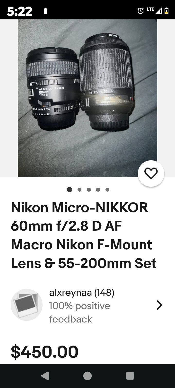 Nikon Micro-NIKKOR 60mm f/2.8 D AF Macro Nikon F-Mount Lens & 55-200mm Set