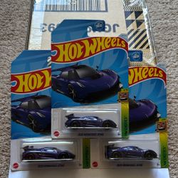 Lot of 3 Hot Wheels 2024 Purple 2020 Koenigsegg Jesko # 184/250 HW Exotics # 2/10