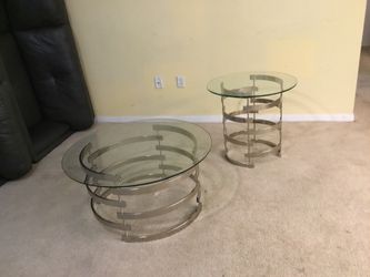Glass Top Coffee Table and End Table