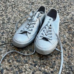 Size 10 Silver Converse 