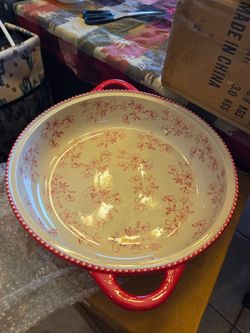 Temptations Ceramic Baking Dish with Floral Pattern