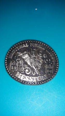 Vintage 1984 Hesston bareback buckle