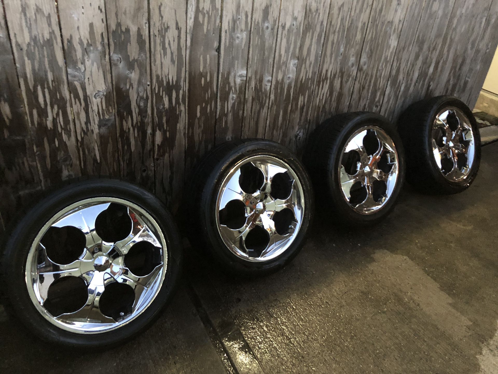 Chrome Rims with tires