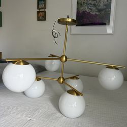 Century Modern Gold 6-Light Globe Chandelier