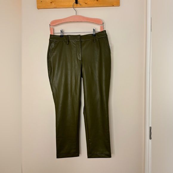 Cleo Pleather Olive Pants