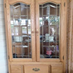 Corner Cabinet / Oak China Cabinet